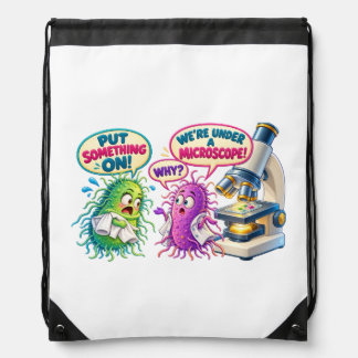 Under a Microscope – Funny Microbiology Bacteria H Drawstring Bag