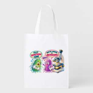 Under a Microscope – Funny Microbiology Bacteria H Grocery Bag
