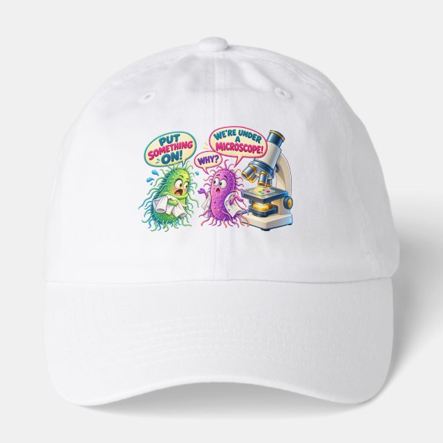 Under a Microscope – Funny Microbiology Bacteria H Hat (Front)