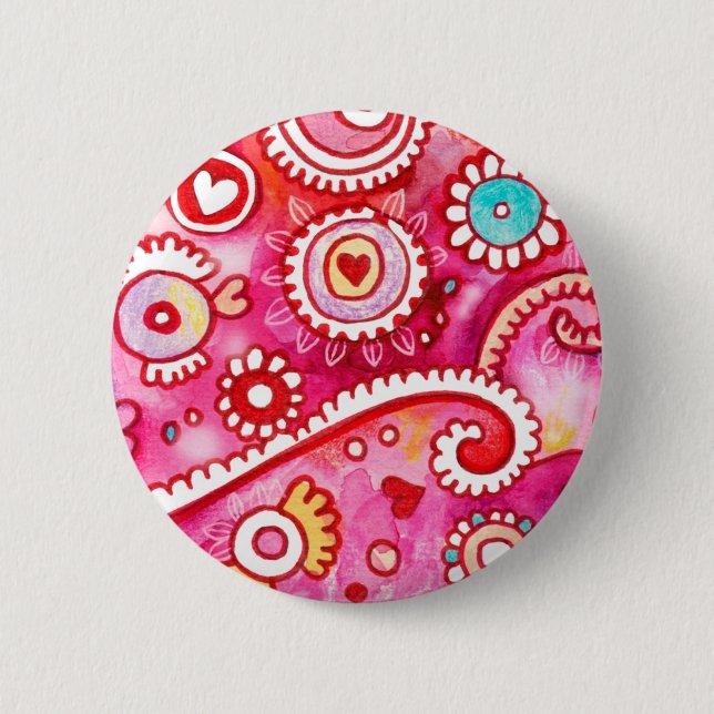 Under a Pink Sky Pinback Button (Front)