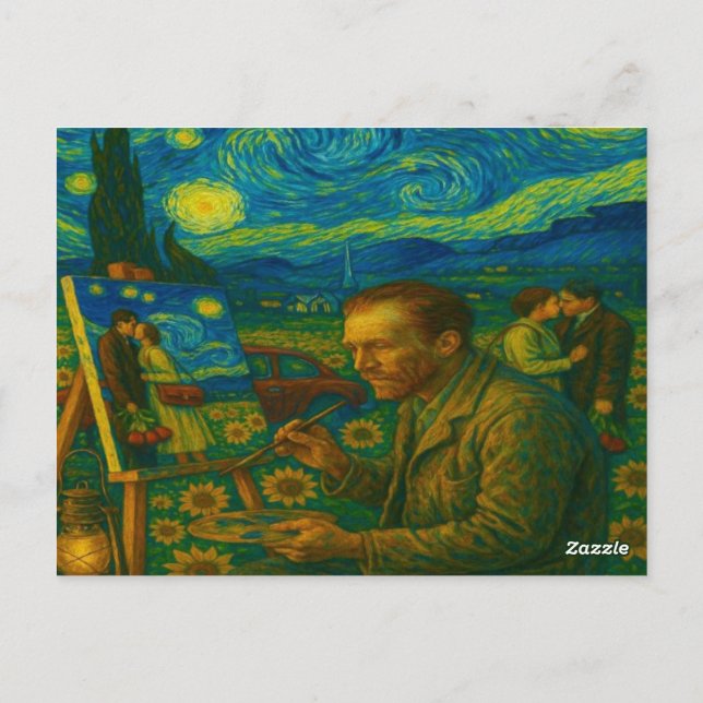 under a starry muse postcard (Back)