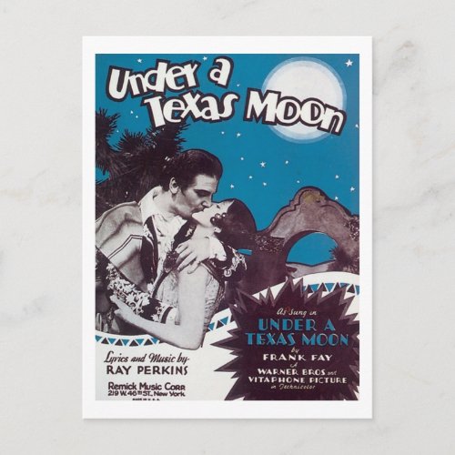 Under A Texas Moon Songbook Cover Postcard
