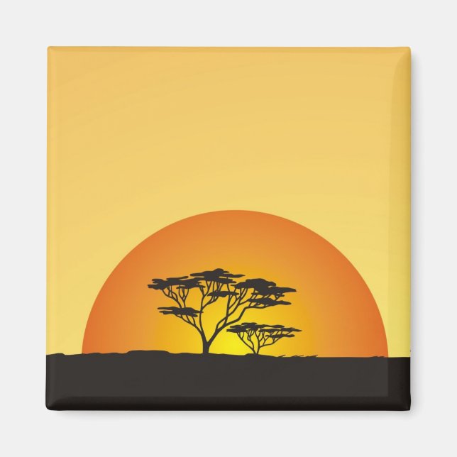 Under African skies: Africa Sunset Magnet (Front)