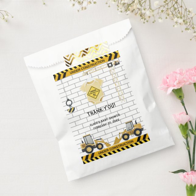 Under Construction Baby Clothes Baby Shower Favor Bag (Sealed)