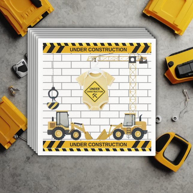 Under Construction Baby Clothes Baby Shower Napkins (Creator Uploaded)