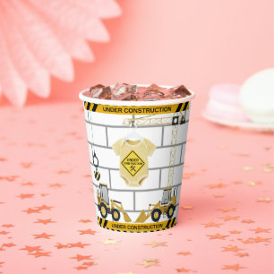 Under Construction Baby Clothes Baby Shower Paper Cups