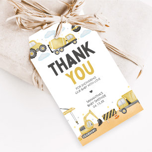 Under Construction Baby Shower Favor Tags