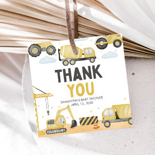 Under Construction Baby Shower Favor Tags