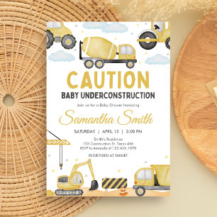 Under Construction Baby Shower Invitation