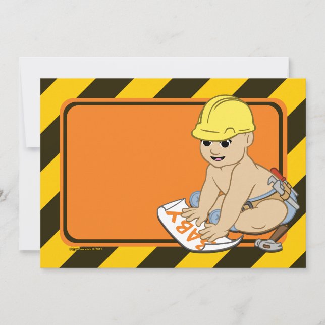 Under Construction Baby Shower invitations (Front)