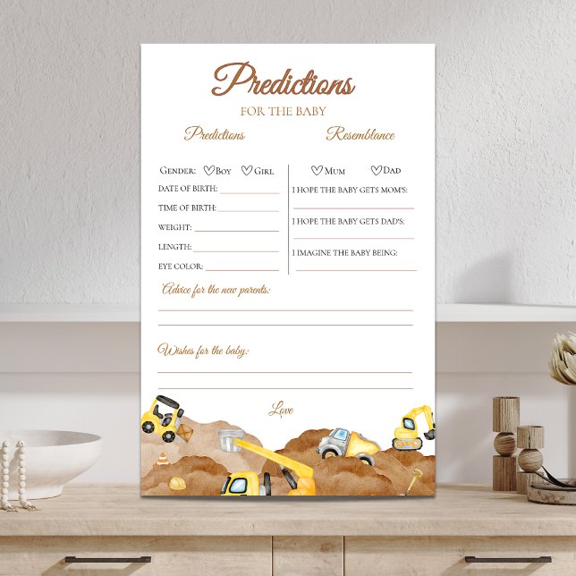 under construction baby shower Predictions Game (Creator Uploaded)