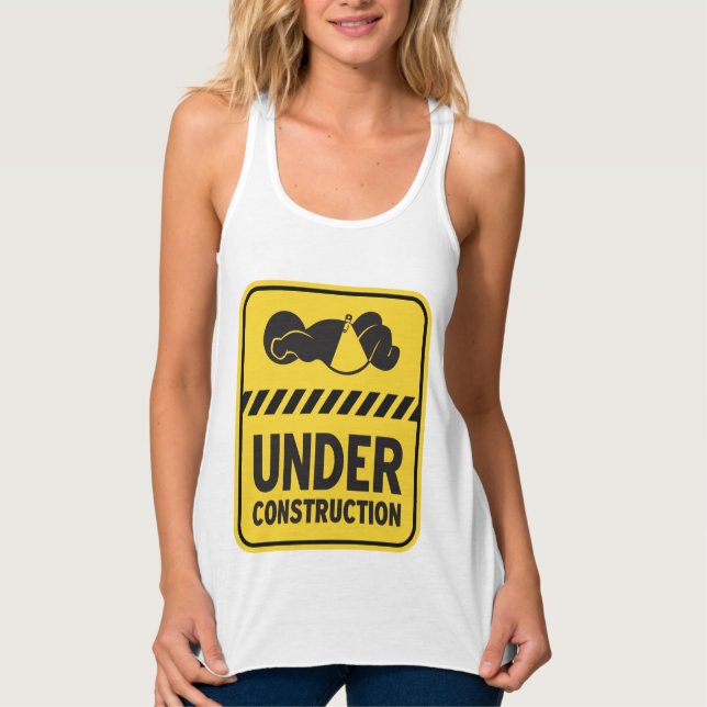 Under Construction Baby Yellow Tank Top (Front)