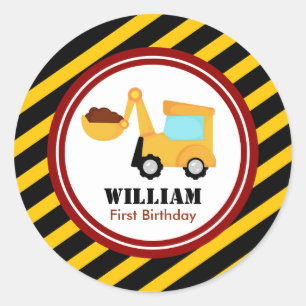 UNDER CONSTRUCTION Birthday Baby Shower Classic Round Sticker