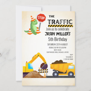 Under Construction Birthday Invitation