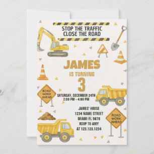 Under Construction Birthday Invite