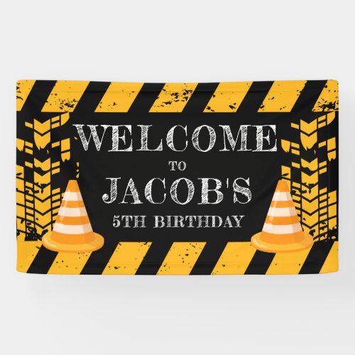 Under Construction Birthday Welcome  Banner