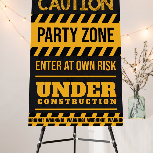 Under Construction Birthday Welcome Foam Board (In Situ (Stand))