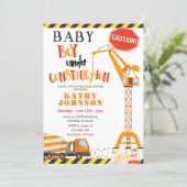 Under Construction Boy Baby Baby Shower Invitation (Standing Front)