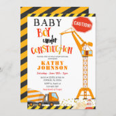 Under Construction Boy Baby Baby Shower Invitation (Front/Back)