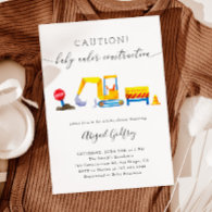 Under Construction Boy Baby Shower Invitation