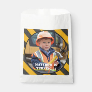 Under Construction Boy's Photo Birthday Bash Favor Bag