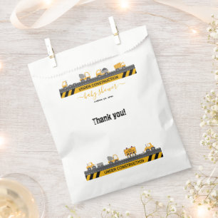 Under Construction Bulldozer Baby Shower Favor Bag