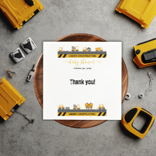 Under Construction Bulldozer Baby Shower Napkins