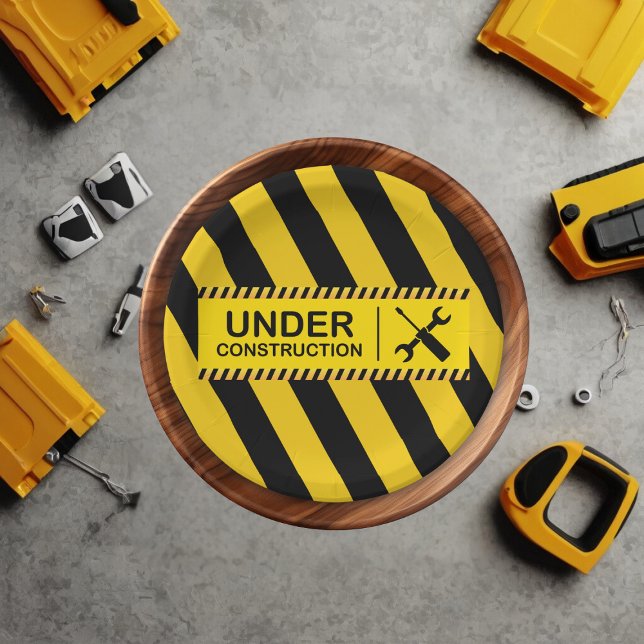 Under Construction Bulldozer Baby Shower Paper Plates (Creator Uploaded)