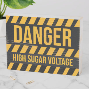 Under Construction Danger Sugar Voltage Wooden Box Sign