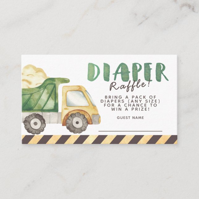 Under Construction Diaper Raffle Enclosure Card (Front)