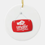 Under Construction Fist Pound Sign Ceramic Ornament