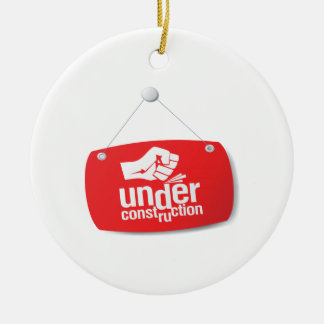 Under Construction Fist Pound Sign Ceramic Ornament