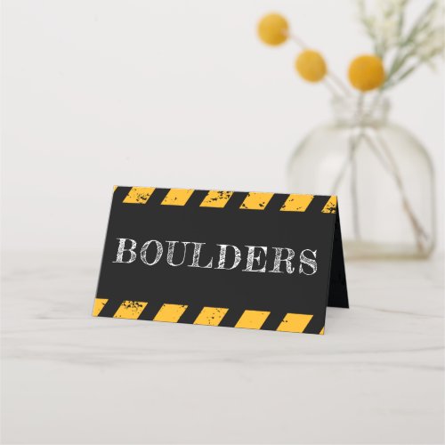 Under Construction Food Sign Birthday Place Card 