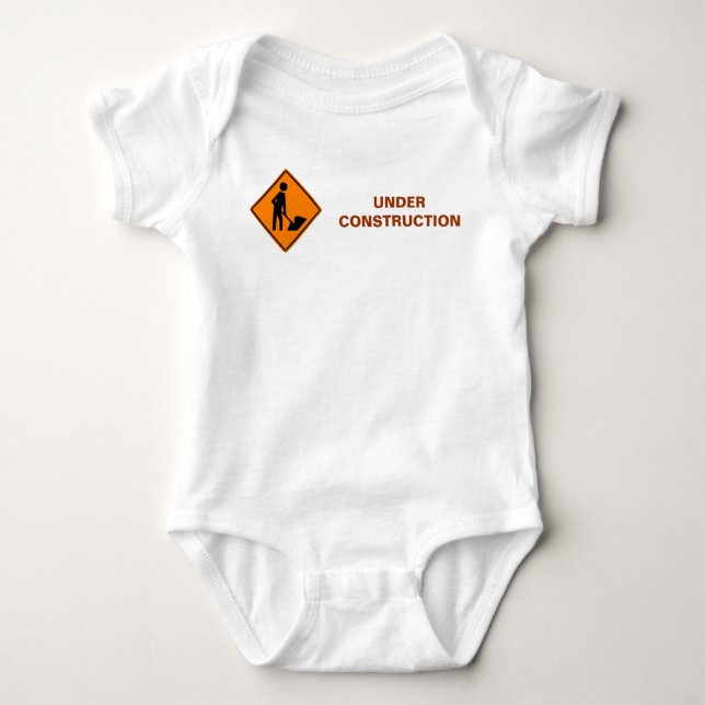 Under Construction Funny Baby Bodysuit (Front)