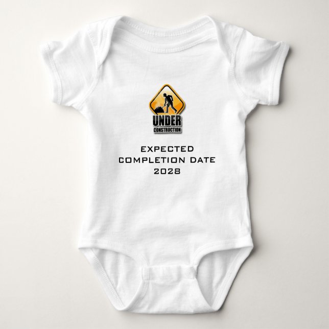 Under Construction Funny Baby Grow Baby Bodysuit (Front)