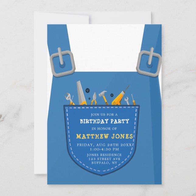 Under Construction Handyman Birthday Party (Front)