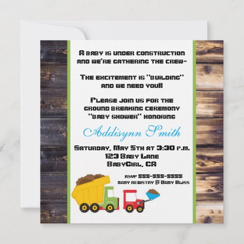 Under Construction Invitation-gender neutral