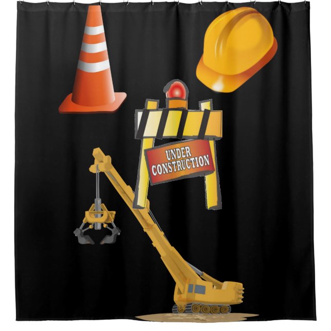Under construction man cave showercurtain shower curtain (Front)