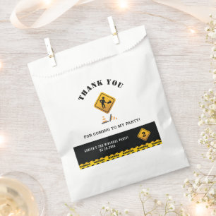 Under Construction Minimalist Birthday Editable Favor Bag