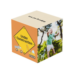 Under Construction Personalized Photo Cube