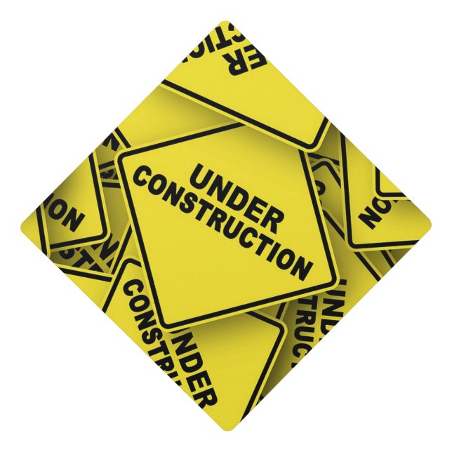Under Construction Signs Graduation Cap Topper (Front)