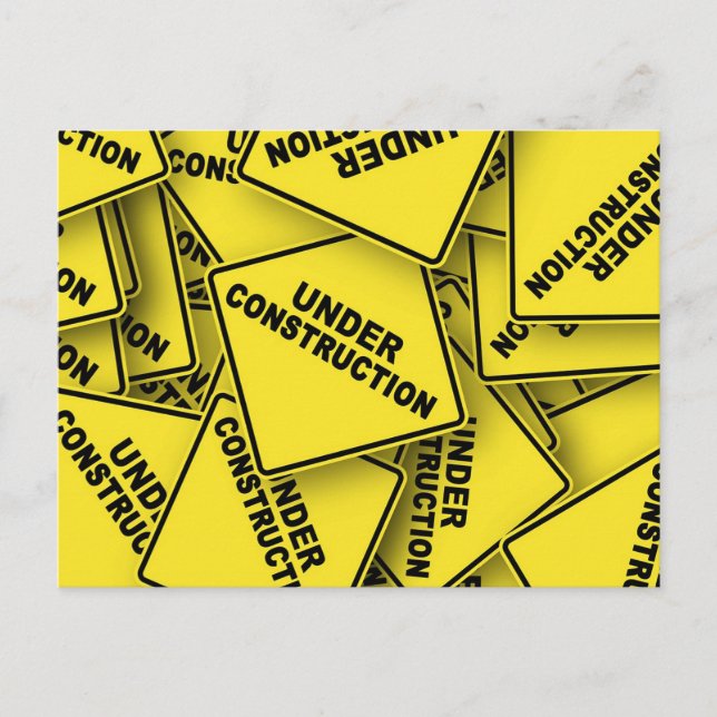 Under Construction Signs Postcard (Front)