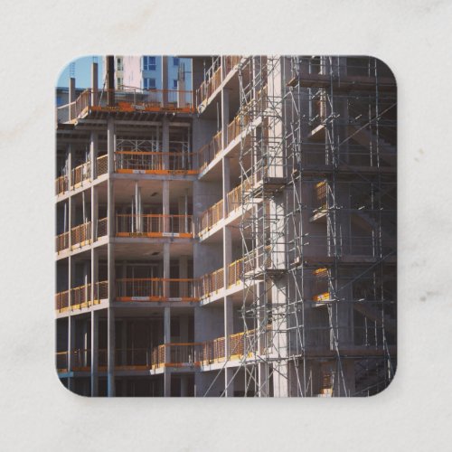 Under Construction Square Business Card