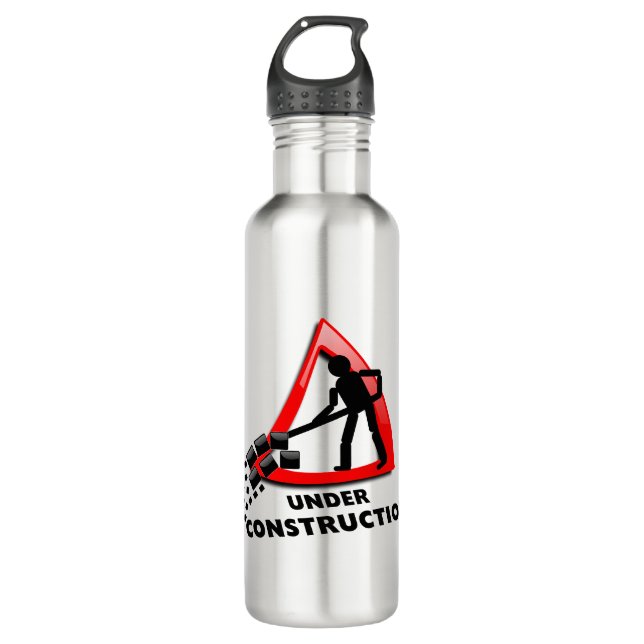 under-construction stainless steel water bottle (Front)