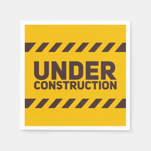 Under Construction Street Sign Graphic Napkins