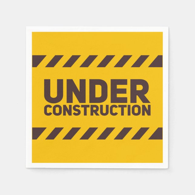 Under Construction Street Sign Graphic Napkins (Front)