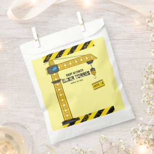 Under Construction Tower Cranes Baby Shower Favor Bag