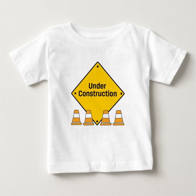 Under Construction with Cones Baby T-Shirt (Front)
