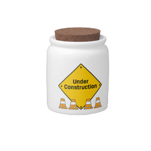 Under Construction with Cones Candy Jar