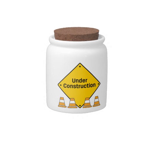 Under Construction with Cones Candy Jar